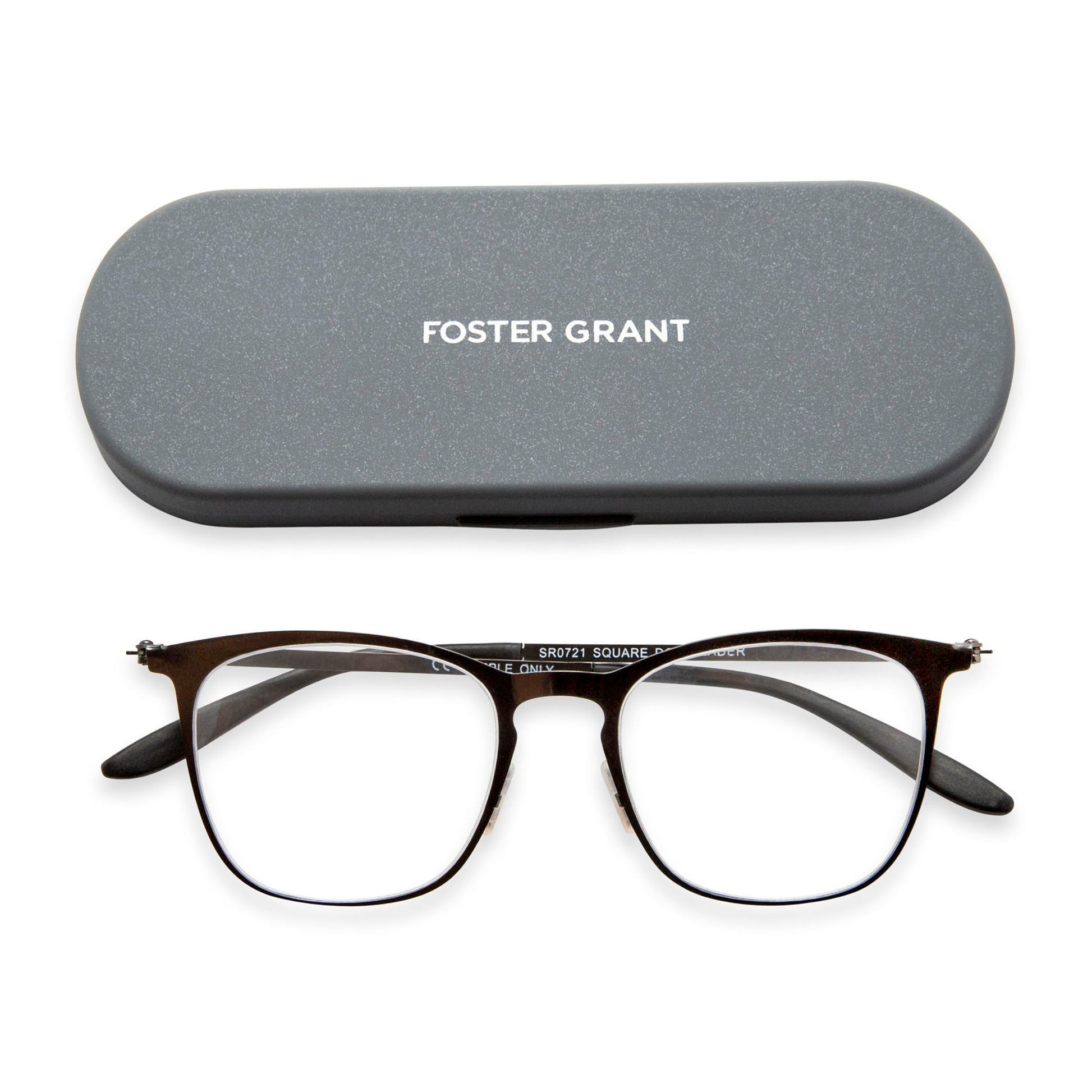 The Liam Super Flat Blue Light Glasses by Foster Grant® - Blue Light Reader - Unmagnified - Dark Red - Variant Link