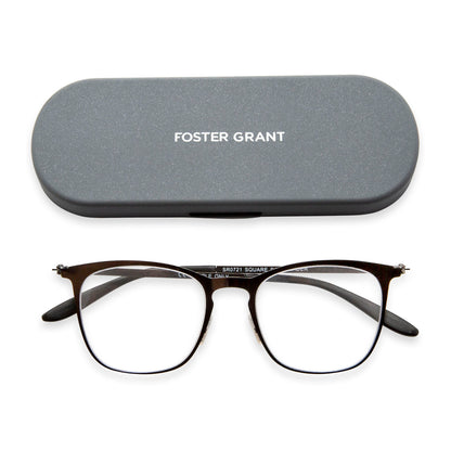 The Liam Super Flat Blue Light Glasses by Foster Grant® - Blue Light Reader - Unmagnified - Dark Red - Variant Link
