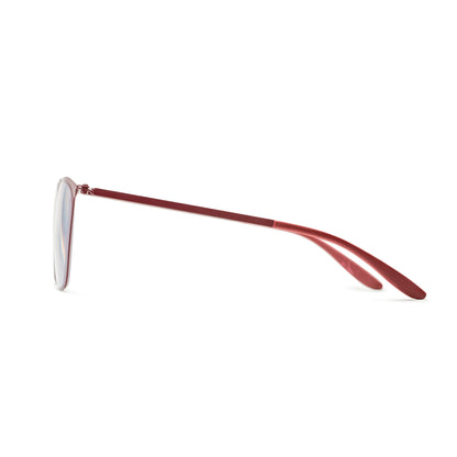The Liam Super Flat Blue Light Glasses by Foster Grant® - Blue Light Reader - Unmagnified - Dark Red - Variant Link
