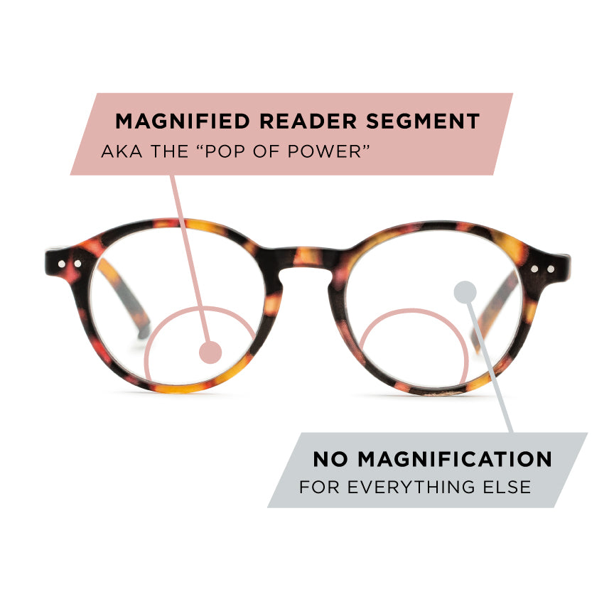 Everett Pop of Power™ Bifocal Style Blue Light Readers - Blue Light Reader - Bifocal - Matte Tortoise - Variant Link