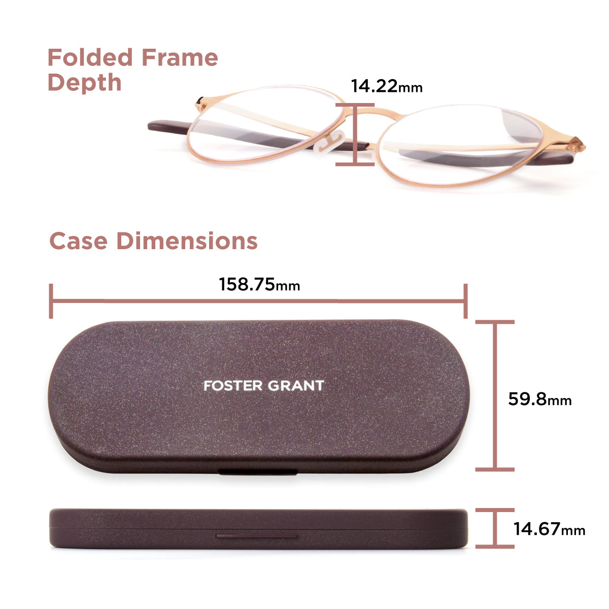 Hayden Super Flat Reading Glasses - Reader - Fully Magnified - Gold - Variant Link