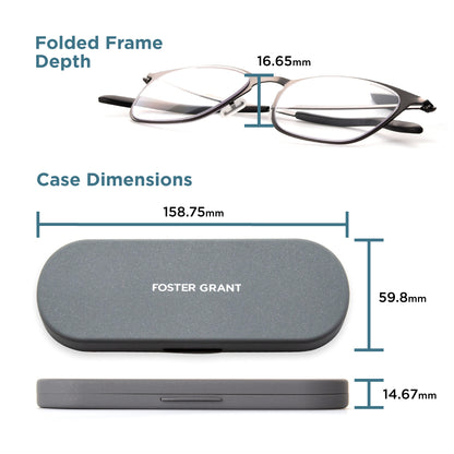 The Liam Super Flat Blue Light Glasses by Foster Grant® - Blue Light Reader - Unmagnified - Dark Red - Variant Link