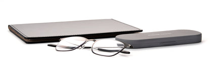 The Liam Super Flat Blue Light Glasses by Foster Grant® - Blue Light Reader - Unmagnified - Dark Red - Variant Link