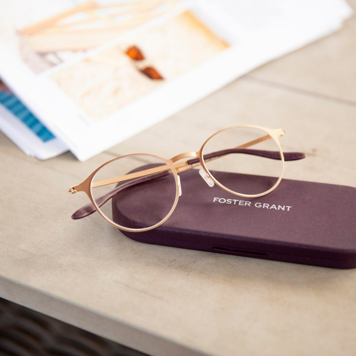 Hayden Super Flat Reading Glasses - Reader - Fully Magnified - Gold - Variant Link